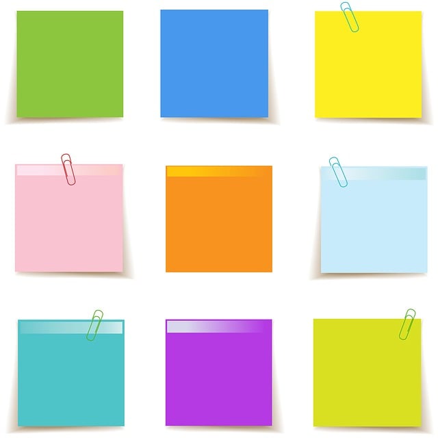 sticky notes, post-it notes, sticky