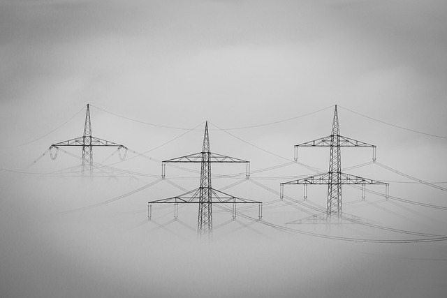 fog, landscape, electricity